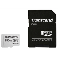 Micro SDXC (T-Flash) 256GB 300S UHS-I U1 Transcend con adattatore (TS256GUSD300S-A)