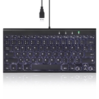 Perixx PERIBOARD-429 DE, cablata, mini tastiera USB con retroilluminazione, nero