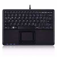 Perixx PERIBOARD-510 H PLUS Layout US, mini tastiera USB, touchpad, hub, nero