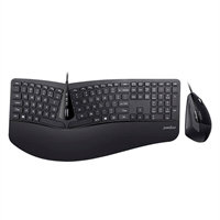 Perixx PERIDUO-505B, Layout DE, Set tastiera e mouse, cavo USB, ergonomico, nero