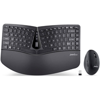 Perixx PERIDUO-606B, Lay. DE, Set tastiera e mouse, senza fili, ergonomico, nero