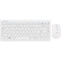Perixx PERIDUO-707 PLUS, US, set mini tastiera e mouse, cordless, bianco