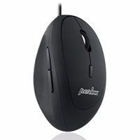 Perixx PERIMICE-519, mouse piccolo ergonomico per destrimani, cavo USB, nero