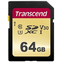 Secure Digital 64GB 500S U3 UHS-I MLC Transcend (TS64GSDC500S)
