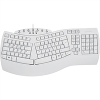 Tastiera Layout TEDESCO ergonomica, USB, Perixx PERIBOARD-512, bianca