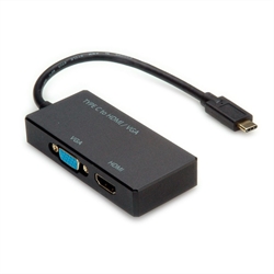 Adattatore da USB TypeC a HDMI(F)-VGA(F) Value (12.99.3215-10)