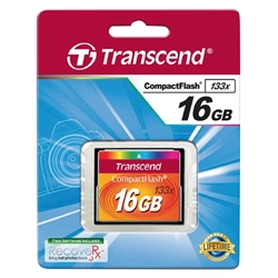 Compact Flash Card.16GB U.Perf. 133X Transcend (TS16GCF133)