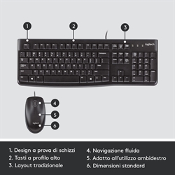 Kit Logitech Wired MK120 USB Retail Tastiera+Mouse (920-002543) *OFFERTA SPECIALE*