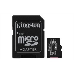 Micro SD Kingston 128GB Class10 100MB/s Select+ con Adattatore SD (SDCS2/128GB)