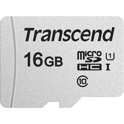 Micro SD (T-Flash) 16GB 300S UHS-I U1 Transcend con adattatore(TS16GUSD300S-A)