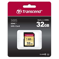 Secure Digital 32GB 500S U3 UHS-I MLC Transcend (TS32GSDC500S)