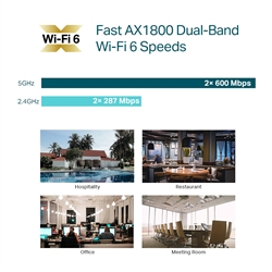 Wi-Fi 6 Acc. Point TP-Link EAP613 AX1800 DB, Poe 802.3at, 1P. GbE, Omada *NO ALIMENTATORE* (EAP613)-